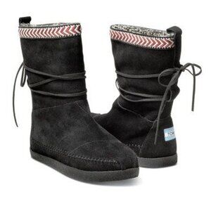 TOMS Nepal Suede Embroieded Trim Winter Boots E270